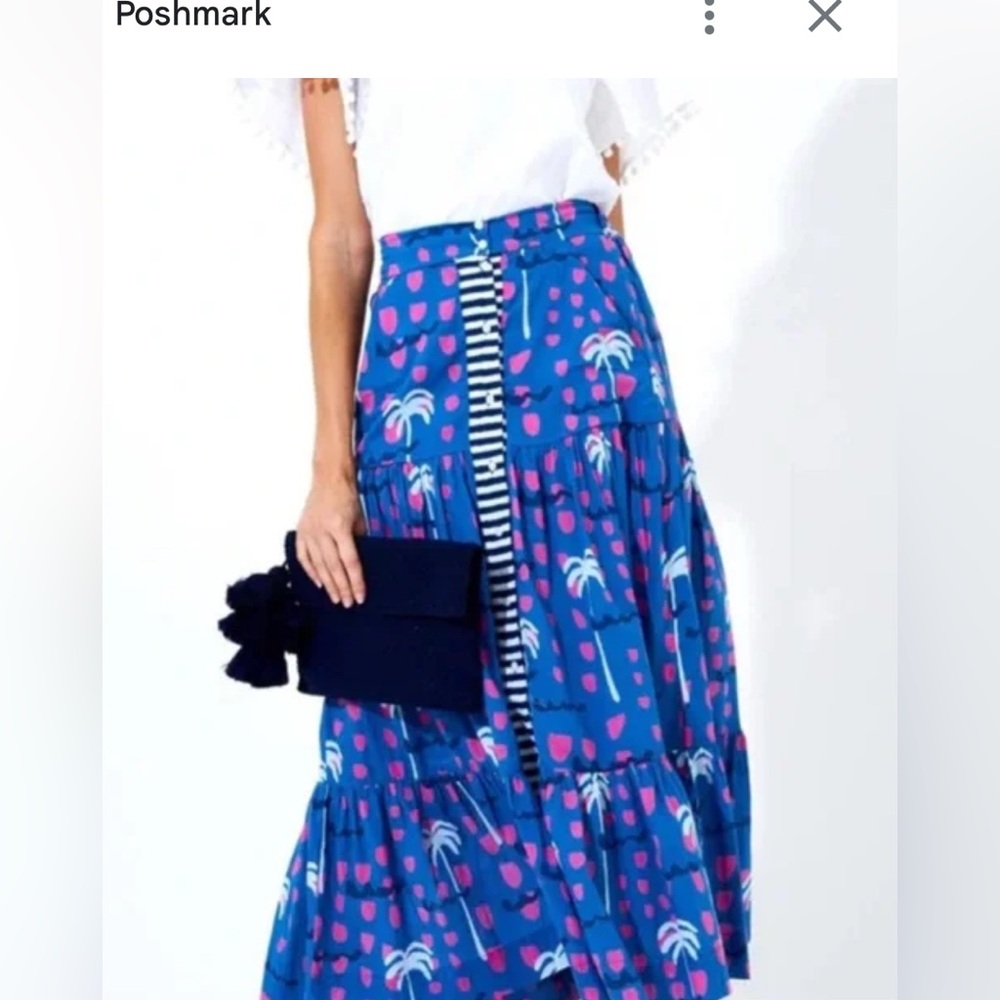 Oliphant Blue and Pink Asymmetrical Skirt